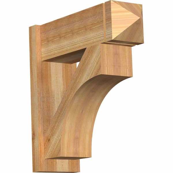 Ekena Millwork 8 in. x 24 in. x 24 in. Western Red Cedar Westlake Arts and Crafts Rough Sawn Outlooker