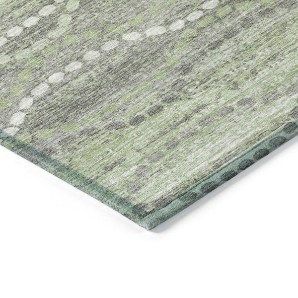 Chantille Machine Washable Indoor/Outdoor Abstract ACN2030 Green 8 ft. x 10 ft. Area Rug