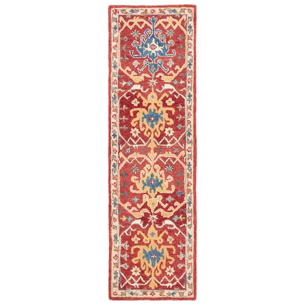 Antiquity 2 ft. x 8 ft. Red/Yellow Traditional Medallion Runner Rug
