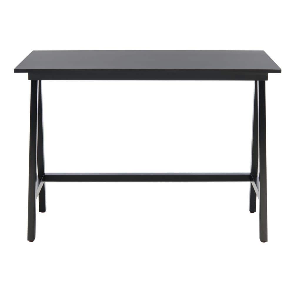 Asymmetrical Black Mahogany Writing Desk with Drawer