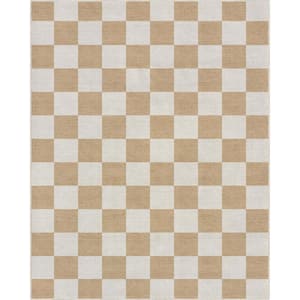 Yellow 7 ft. 10 in. x 9 ft. 10 in. Flat-Weave Apollo Square Modern Geometric Boxes Area Rug