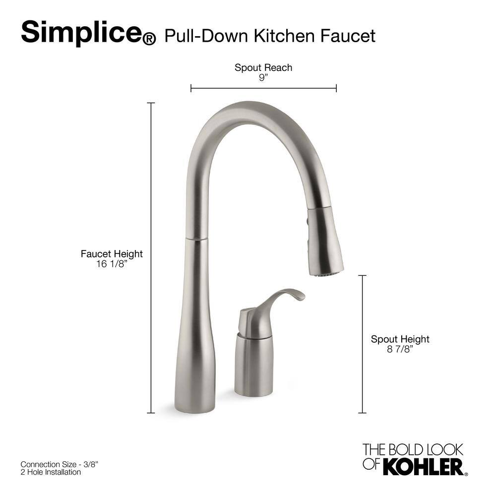Stainless Steel Pull-Down Kitchen Faucet with Sprayhead