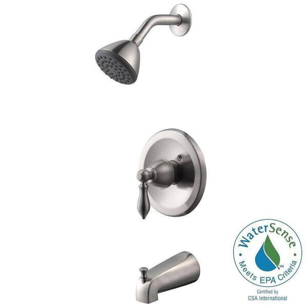 Design House Hathaway Single-Handle 1-Spray Tub and Shower Faucet in Satin Nickel (Valve Included)