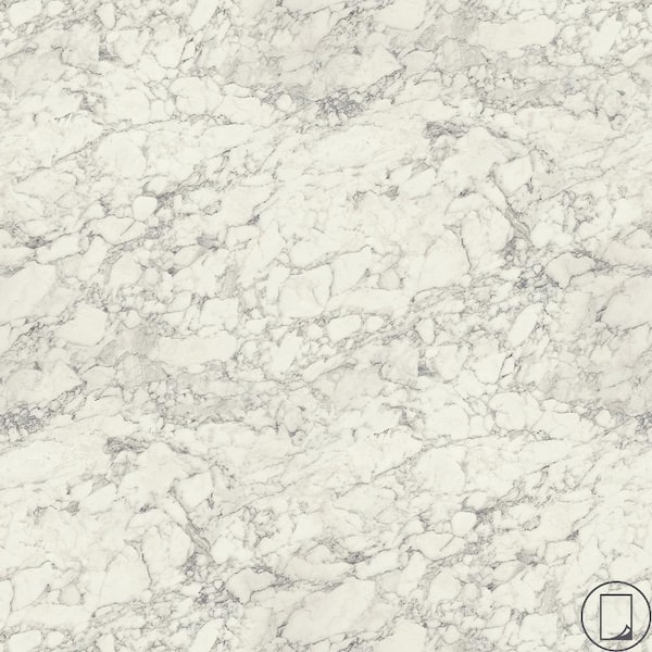 Wilsonart 5 ft. x 12 ft. Laminate Sheet in RE-COVER Marmo Bianco Premium Textured Gloss Finish