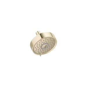 Purist 3-Spray Patterns 2.5 GPM 5.5 in. Wall Mount Fixed Shower Head in Vibrant French Gold
