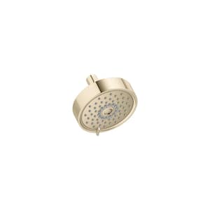 Purist 3-Spray Patterns 1.75 GPM 5.5 in. Wall Mount Fixed Shower Head in Vibrant French Gold