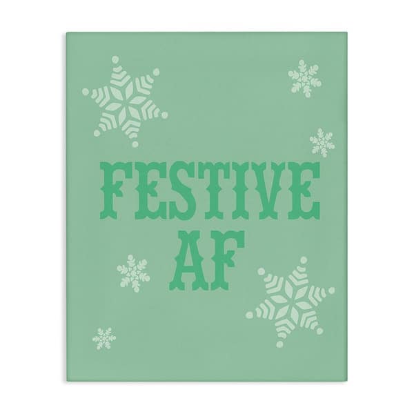 Stupell Industries Funny Festive AF Phrase byLil' Rue 1 Piece Unframed Graphic Print Typography Poster Art Print 20 in. x 16 in.