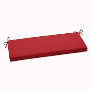 Solid Rectangular Outdoor Bench Cushion in Red