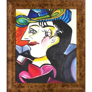"Picasso by Nora, Man With Blue Hat with Havana Burl Frame" by Nora Shepley Canvas Print