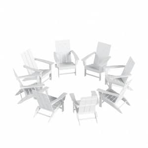 Shoreside White 8-Piece HDPE Plastic Patio Conversation Set