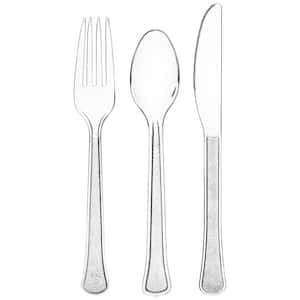 Boxed Heavy Weight Clear Cutlery Assortment (400-Piece)