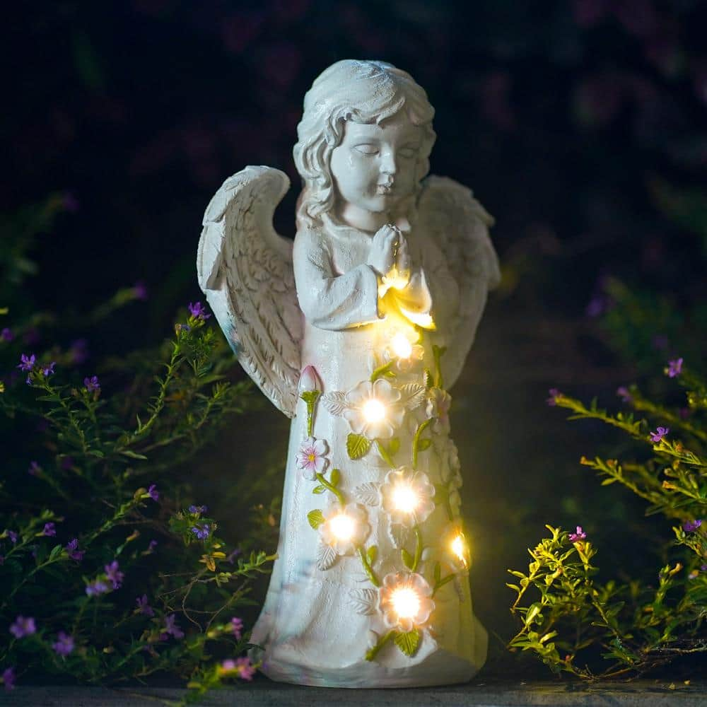 Solar powered angel on sale for cemetery