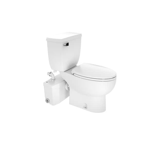 Saniflo SaniPlus 2-Piece 1.28gal Single Flush Elongated Toilet with .5hp Macerator Pump in White