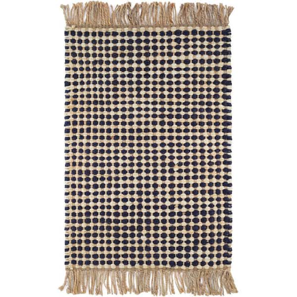 Kuba Handwoven Jute Black 3 ft. x 8 ft. Indoor Runner Rug