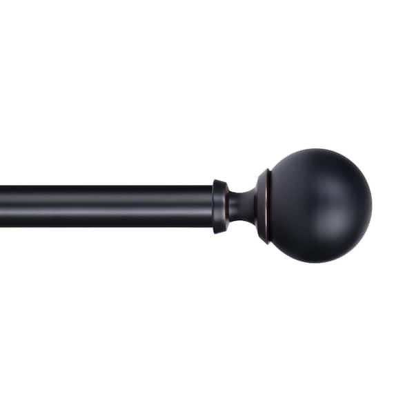 The Haven Collection Classic Venetian 72 in. - 144 in. Adjustable Single Curtain Rod 1 in. in Oil Rubbed Bronze with Finial