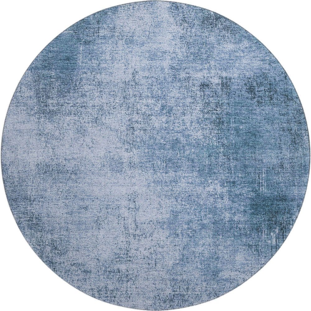 Mayfield Premium Machine Washable Abstract AMF1903 Blue 8 ft. x 8 ft. Round Rug price history on PriceWatchPro