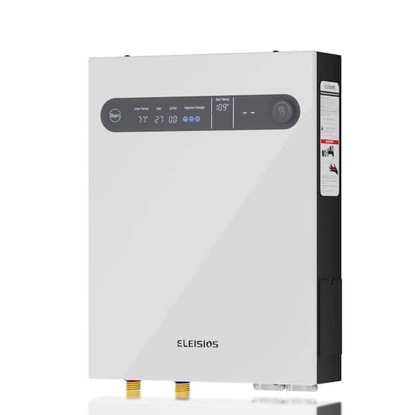 JINJUNYE 27KW Tankless Electric Water Heater, On Demand Instant Hot Water Heater with LED Digital Display for 1-3 Point of Use