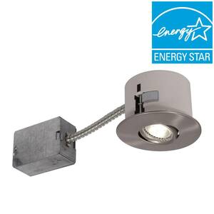 2.5 in. Brushed Chrome LED Recessed Lighting Fixture with Designed for Ceiling Clearance