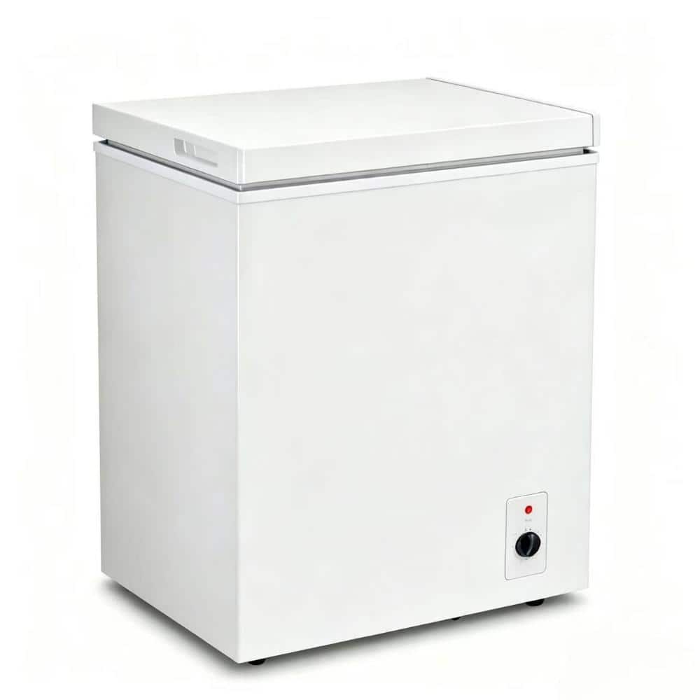 Stbine White 5.0 Cu Ft Ultra Quiet Compact Chest Freezer Fast Freeze ...