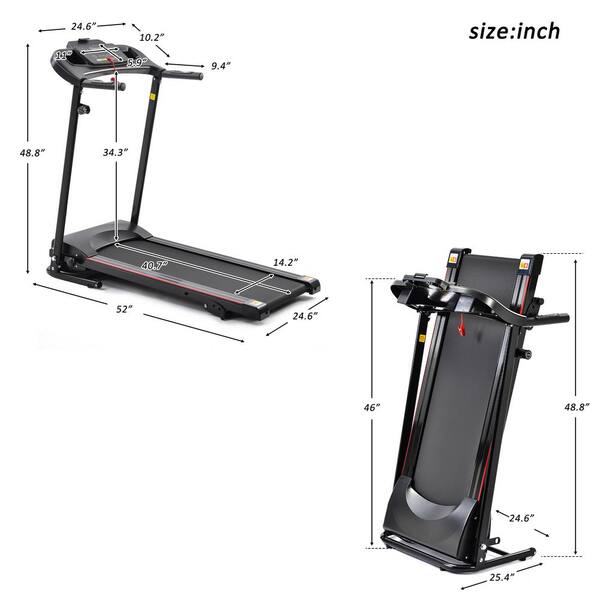 Folding Treadmill 2.5 HP Electric Motorized Fitness Machine w/LCD Bluetooth Home 