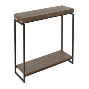 Bronson 10 in. Gunmetal Gray Rectangle Wood Console Table