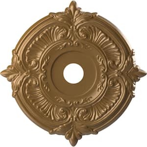 1 in. x 22 in. O.D. x 3-1/2 in. P PVC Ceiling Medallion (Fits Canopies Upto 7-3/4 in.) Metallic Gold Rush
