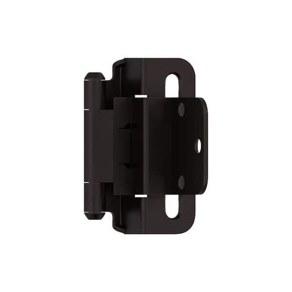 Amerock Oil-Rubbed Bronze 3/8 in. (10 mm) Inset Self-Closing, Partial Wrap Cabinet Hinge (2-Pack)