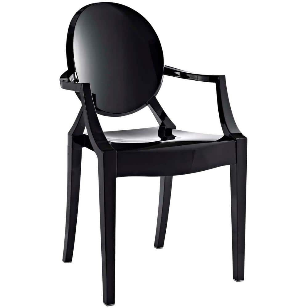 Ethereal Casper Black Plastic Stackable Arm Chair