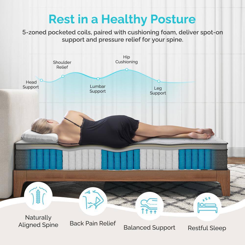 Queen Medium Firm Memory Foam 10 in. Bed-in-a-Box Mattress - thumbnail 7