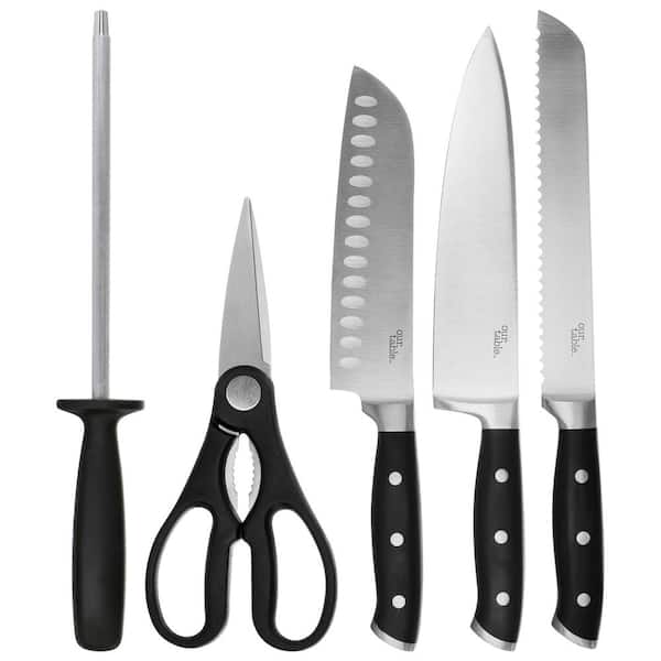 KENMORE ELITE 18-Piece Stainless Steel Cutlery and Wood Block Set in Red  985118170M - The Home Depot