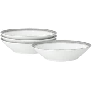 Charlotta Platinum 5.5 in., 4 fl. oz. (Platinum) Porcelain Fruit Bowls, (Set of 4)
