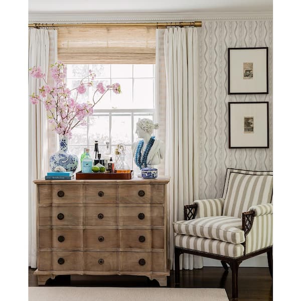 Rhys Stone IKAT Stripe Paper Non-Pasted Paper Wallpaper