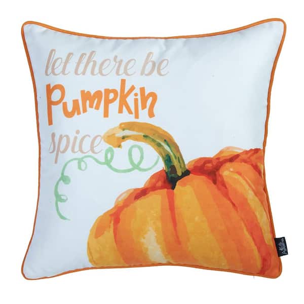 MIKE & Co. NEW YORK Decorative Fall Thanksgiving Throw Pillow Cover  Halloween & Pumpkins 18 in. x 18 in. Orange & Green Square Set of 4  SET-706-Y42 - The Home Depot