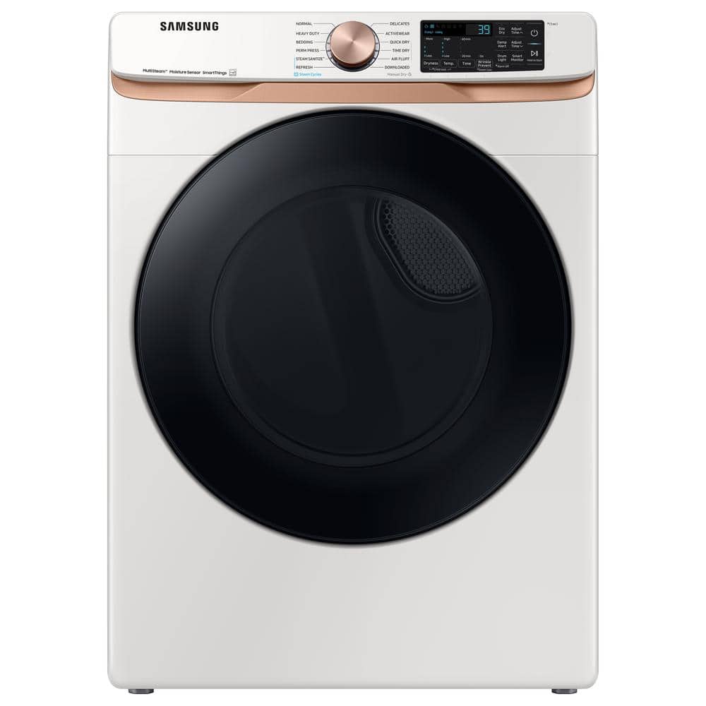 Samsung 7.5 cu. ft. Smart Gas Dryer in Ivory Beige with Steam Sanitize+ and Sensor Dry