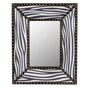 21 in. W x 26 in. H Rectangular Framed Hook Wall Bathroom Vanity Mirror in White