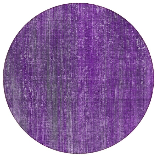 Addison Rugs Chantille ACN552 Purple 8 ft. x 8 ft. Round Machine Washable Indoor/Outdoor Geometric Area Rug