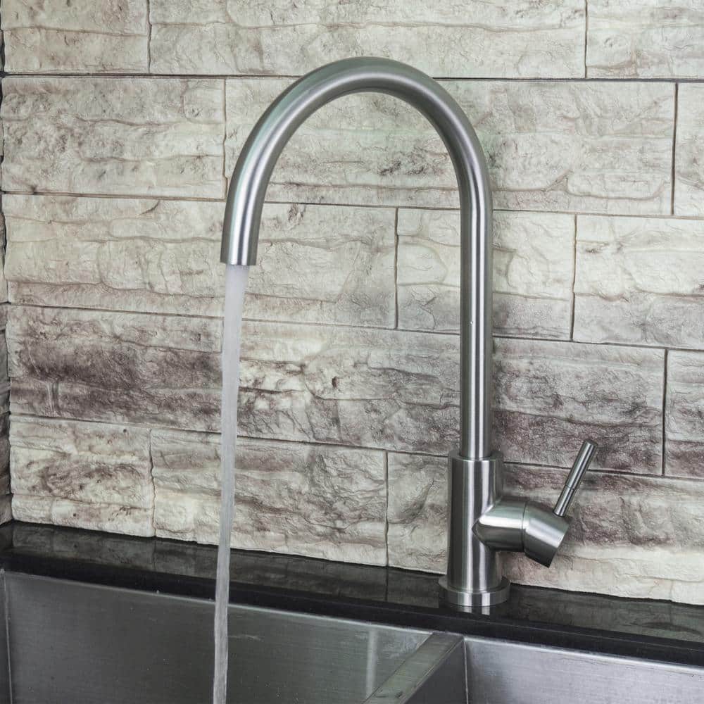 Brushed Nickel Single Handle Modern Kitchen Faucet