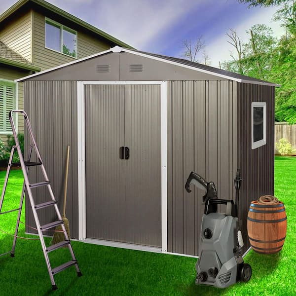 8 ft. x 6 ft. Metal Shed with Window and Double Door (48 sq. ft.)