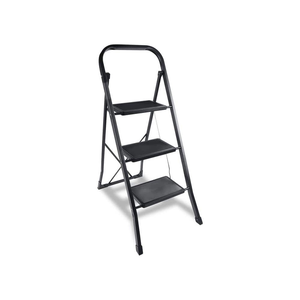 6 Step Ladder for 12 Feet High Ceiling, Folding Step Stool with Handgrip &  Anti-Slip Wide Pedal, Portable Lightweight Aluminum Stepladder for Kitchen