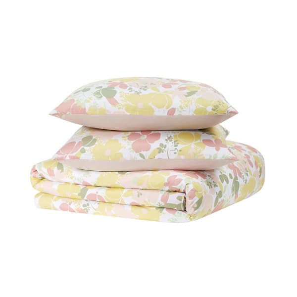 Truly Soft Garden Floral Multi-color Full/Queen 3-Piece Microfiber Comforter Set