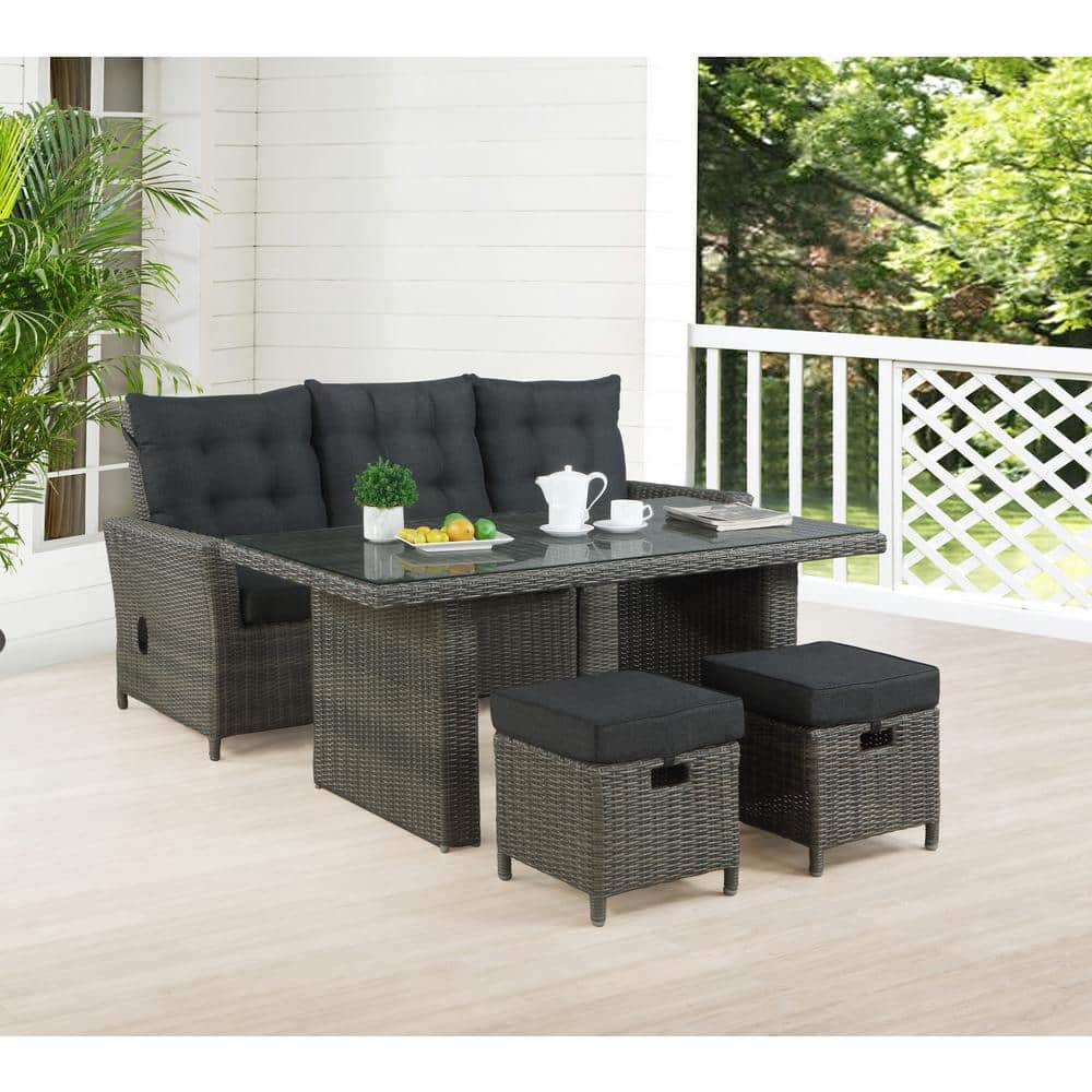 Asti Gray All-Weather Wicker Outdoor Cocktail Table