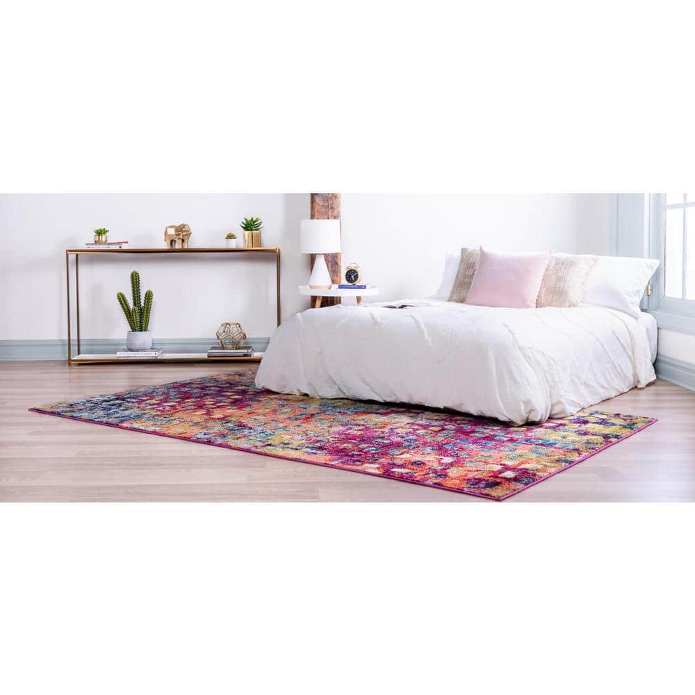 Abstract Artistry Color Splash 5' x 8' Rectangular Indoor Rug