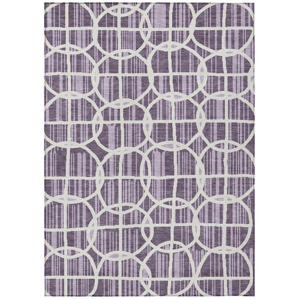 Chantille Machine Washable Indoor/Outdoor Abstract ACN2769 Plum 10 ft. x 14 ft. Area Rug
