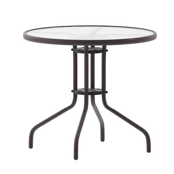 Carnegy Avenue Brown Round Steel Outdoor Dining Table