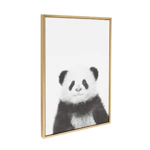 33 in. x 23 in. "Panda" by Tai Prints Framed Canvas Wall Art