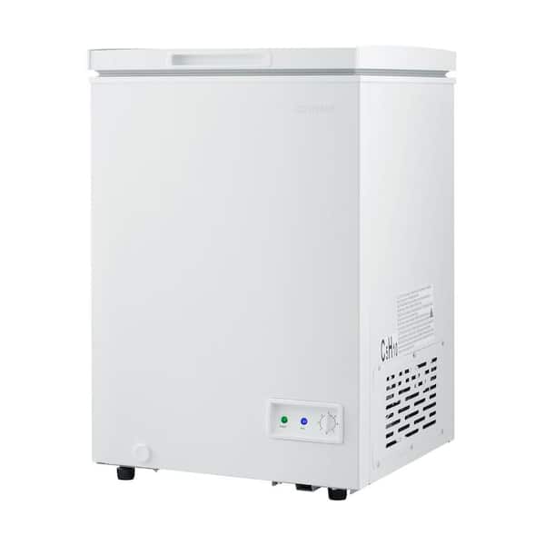 Costway 3.5 cu. ft. Manual Defrost Type Chest Freezer in White with Removable Storage Basket Deep Freezer