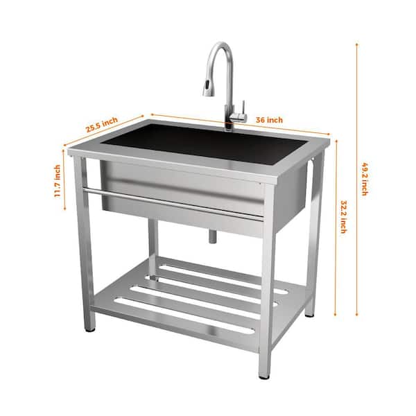 Glacier Bay 25.5 in. D x 36 in. W Freestanding Laundry/Utility