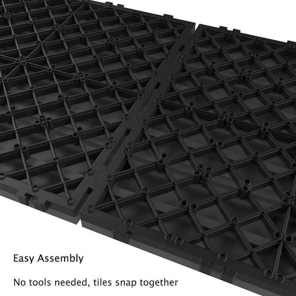 Hastings Home 12-in x 12-in 6-Pack Dark Gray Primed Composite Deck Tile (5.8-sq ft)
