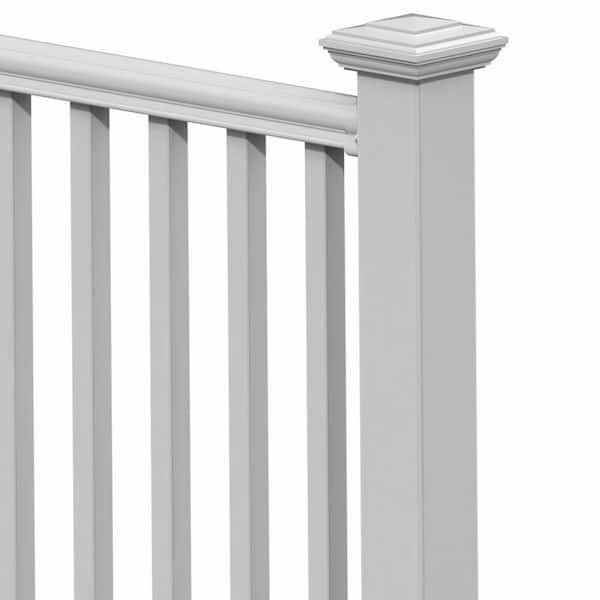 Veranda 4 in. x 4 in. White New England Post Cap with Glue