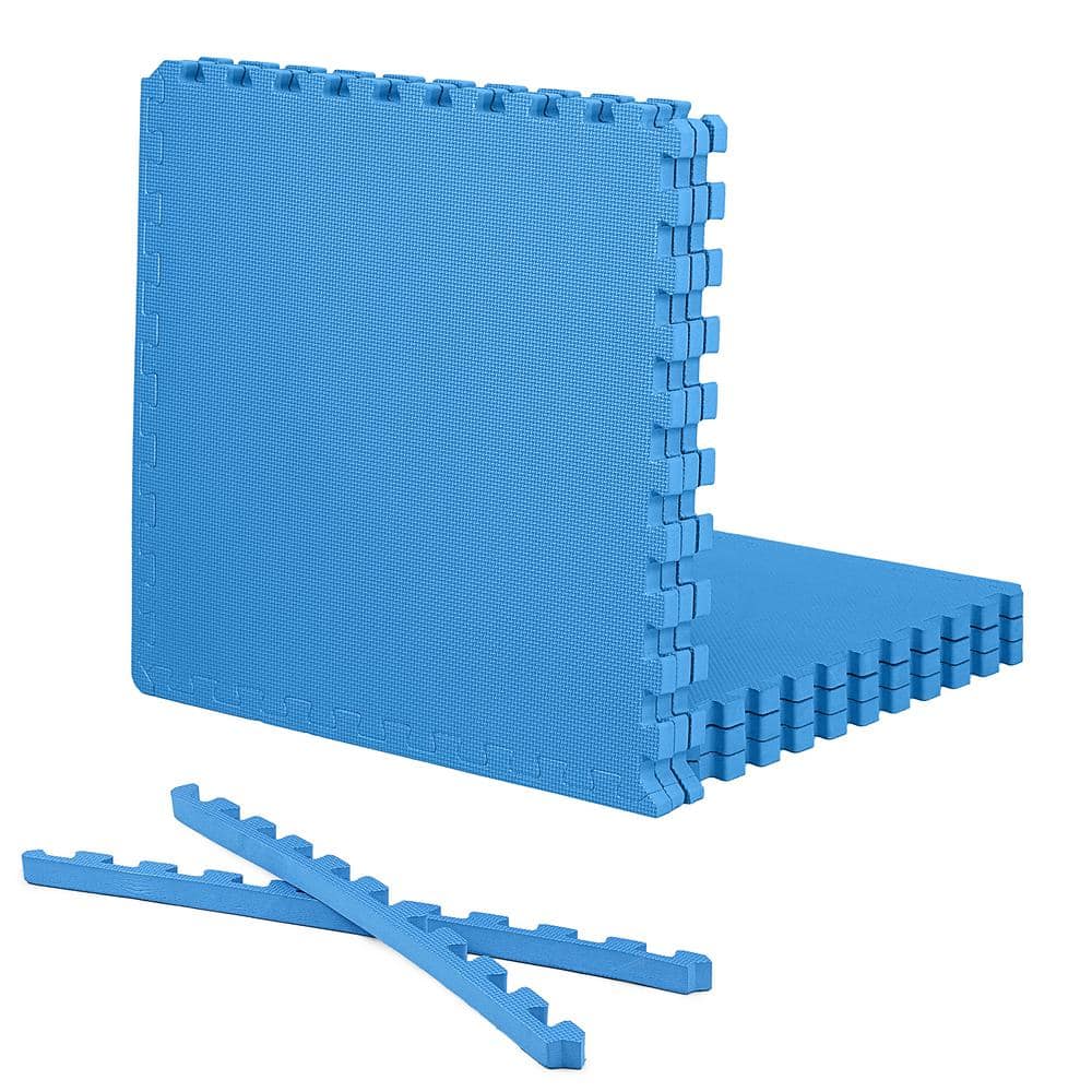 Blue 24 in. W x 24 in. L x 1 in. Thick EVA Foam Double-Sided T Pattern Gym Flooring Mat (6 Tiles/Pack) (24 sq. ft.) price history on PriceWatchPro